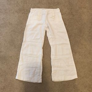 Anthro/Elevensies linen cropped sailor pants